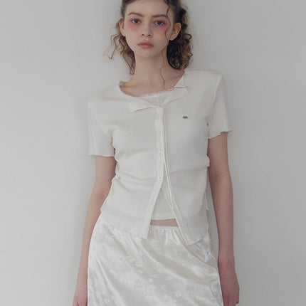 [TWEE] Poiner Layered Ribbed Short-Sleeve T-Shirt