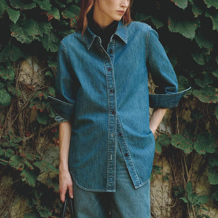 Women’s BERTO Denim Lapel Shirt