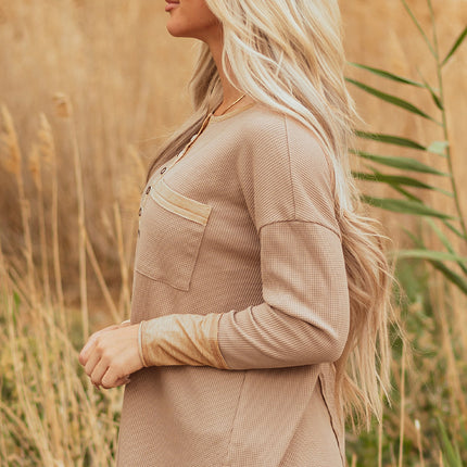 Blake Waffle Henley Tunic Top