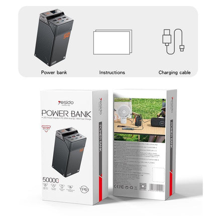 NNETM 50000mAh Fast Charging Power Bank – 65W Multi-Port PD Portable Charger with LED Display