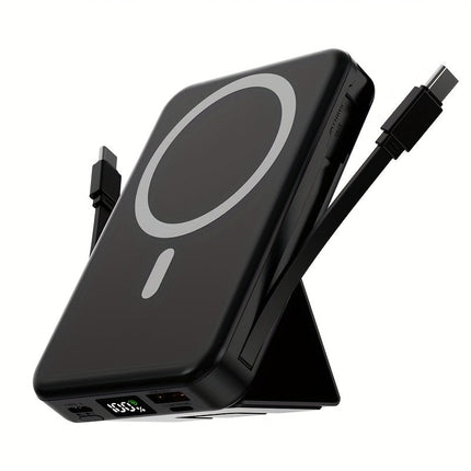 NNETM 10000mAh Magnetic Power Bank – Wireless Charging with Stand & LED Indicator
