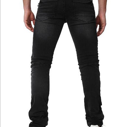Destroyed Denim Biker Jeans