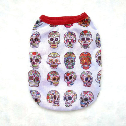 Skull Halloween Pet Clothes: Spooky Ghost Head Vest