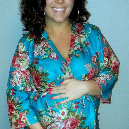 Blue Maternity Hospital Gown Delivery Robe