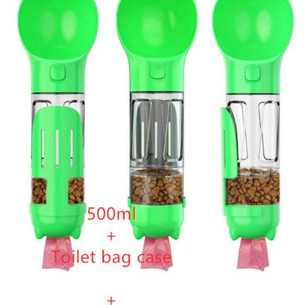 Pet Water Bottle Feeder Bowl Garbage Bag Storage Portable Pet Outdoor Travel 3 In 1 Dog Water Bottle