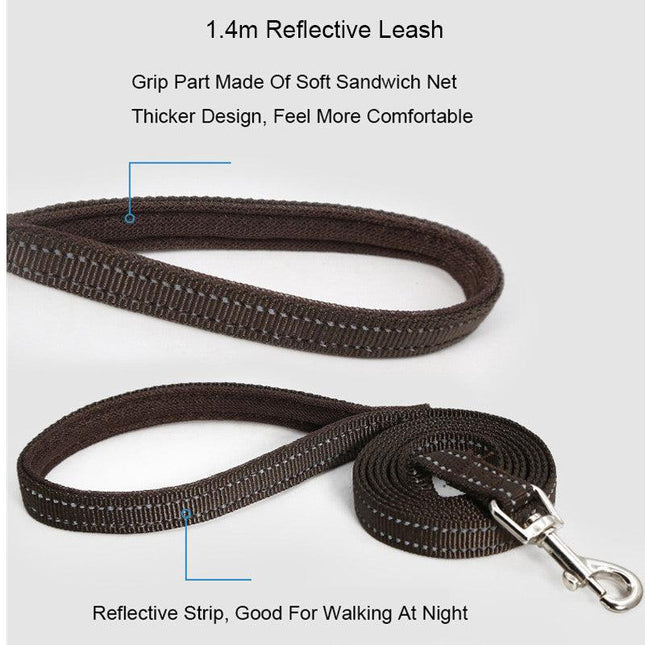 Reflective Mesh Dog Leash And Harness Set - Lightweight And Comfortable Traction Suit For Dogs
