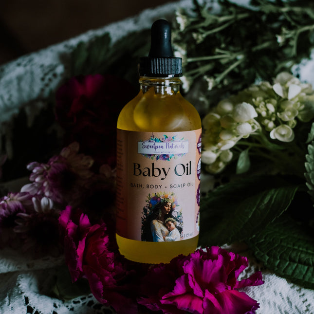 Baby Oil for Bath, Body + Scalp