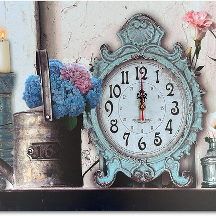 Modern Frameless Paris Eiffel Tower Wall Painting clock -5557