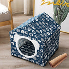 Dark Blue Lucky Cat With Mat / M