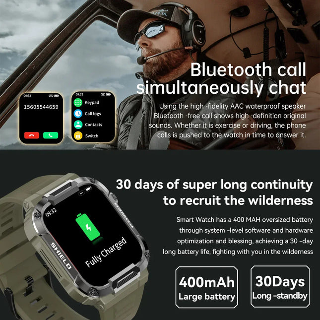 Men’s Smart Watch Waterproof Fitness Tracker (Green)