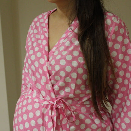 Pink Polka Dots Maternity Hospital Gown