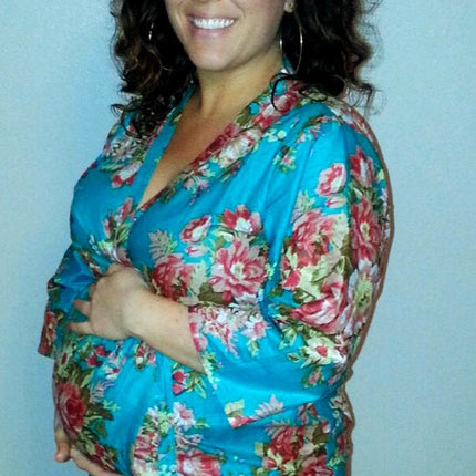 Blue Maternity Hospital Gown Delivery Robe