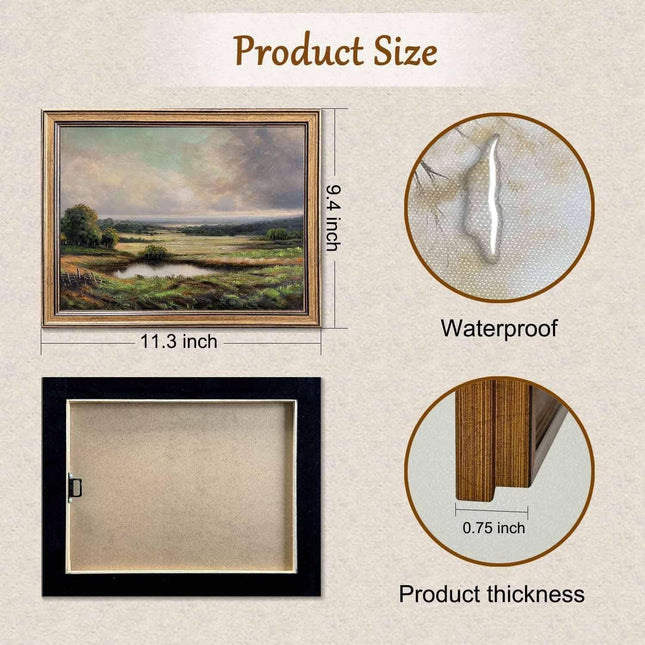 Gilded Antique Framed Vintage Landscape Wall Decor