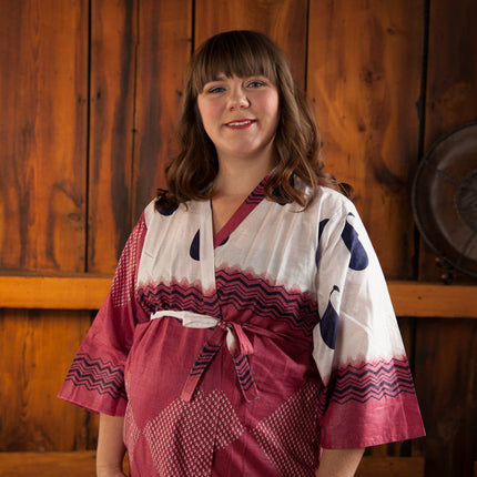 Burgundy Paisley Maternity Hospital Gown