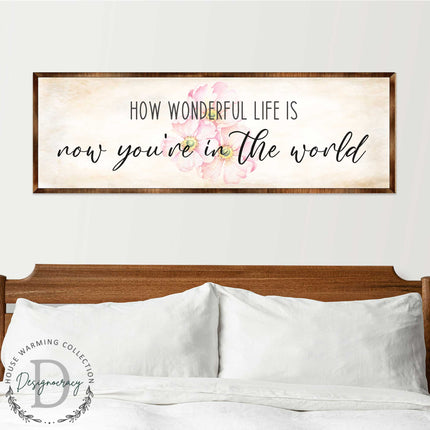 What a Wonderful Life - Wooden Motivational décor - Rustic art - Wall art - Nursery décor - Wooden Framed Art - 310313