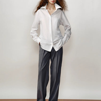 Classic Contrast Stripe Lapel Shirt