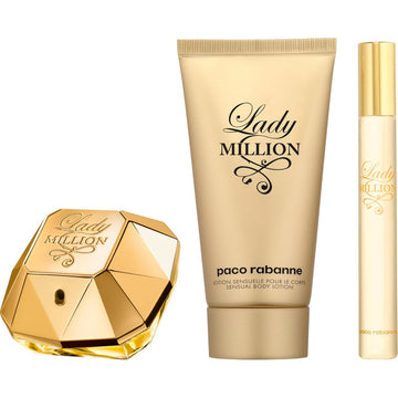 Women's Perfume Set Paco Rabanne LADY MILLION EDP 3 Pieces