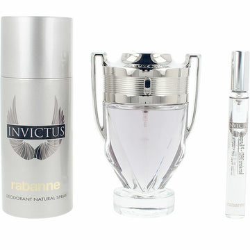 Men's Perfume Set Paco Rabanne INVICTUS 3 Pieces