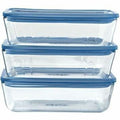 Set of lunch boxes Pyrex Blue Transparent 800 ml 3 Pieces