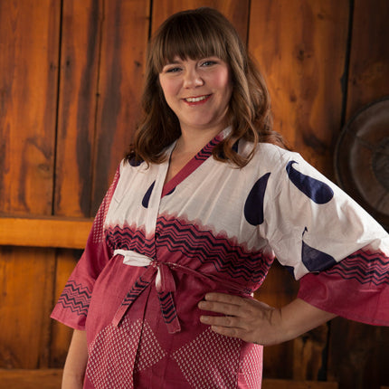 Burgundy Paisley Maternity Hospital Gown
