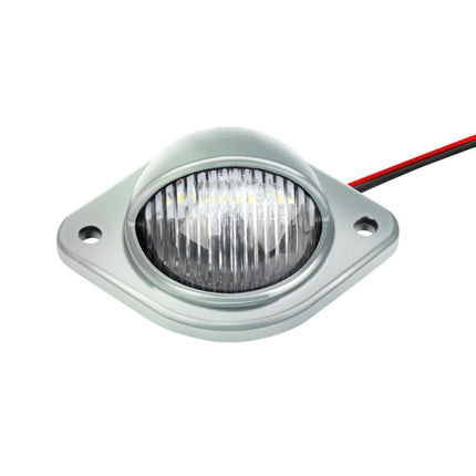 2x 12V LED Number Plate Lights Chrome Suitable For Car, Trailer, Truck, Caravan, Van & Boat
