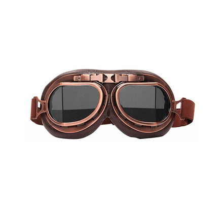 Vintage Pilot Motorcycle Racing Goggles Retro Aviator ATV UTV Dirt Bike Eyewear