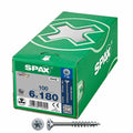 Box of screws SPAX Wirox T30 Flat head 6 x 180 mm 100 Units