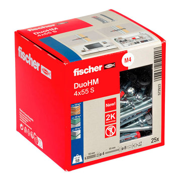 Wall plugs and screws Fischer DUO HM Ø 8 x 55 mm (25 Units)