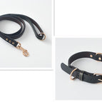 Black / Collar And Leash / 120X2Cm And 48X2Cm