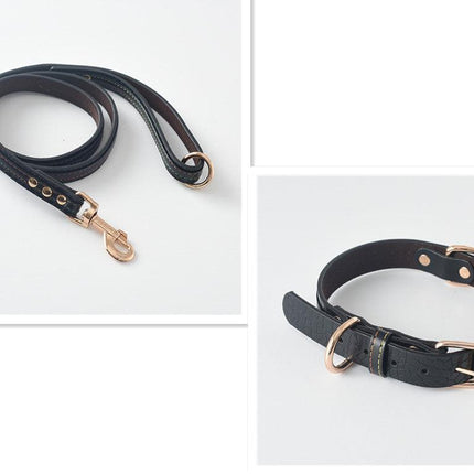 Ultimate Pet Walking Set: Stylish Pu Leash And Collar Combo