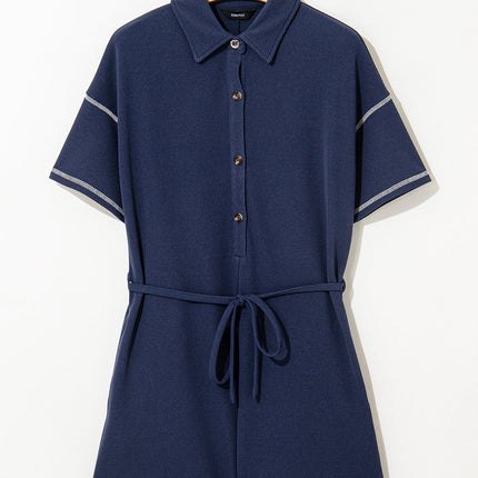 Iris Waffle Knit Shoulder Romper