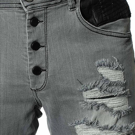 Destroyed Biker Style Jeans