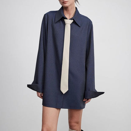 Women’s Draped Longline Elegant Shirt