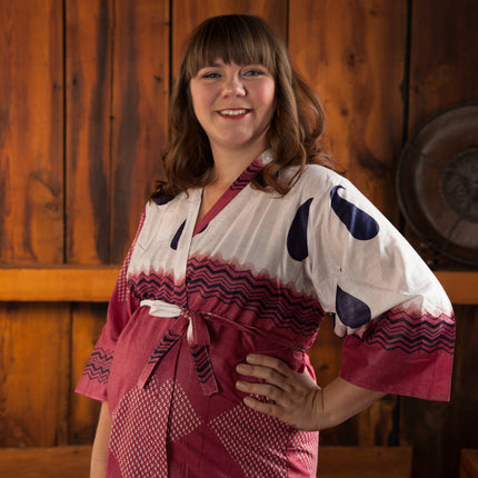 Burgundy Paisley Maternity Hospital Gown