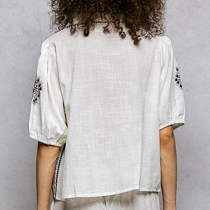 POL Embroidered Floral Shirt