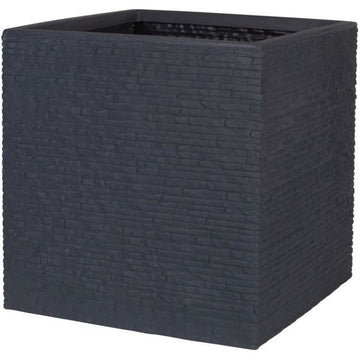 Plant pot Strata Board 39 x 39 x 39 cm Dark grey Plastic Squared