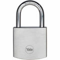Key padlock Yale Brass Steel Rectangular Silver