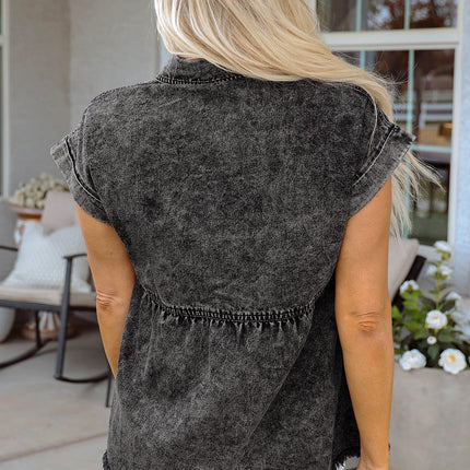 Chaya Raw Hem Denim Shirt