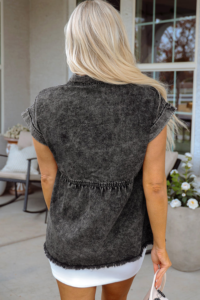 Chaya Raw Hem Denim Shirt