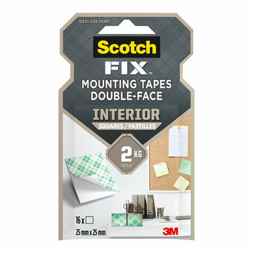 Double Sided Tape Scotch 2 Kg 2,5 x 2,5 cm White (16 Units)