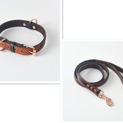 Ultimate Pet Walking Set: Stylish Pu Leash And Collar Combo