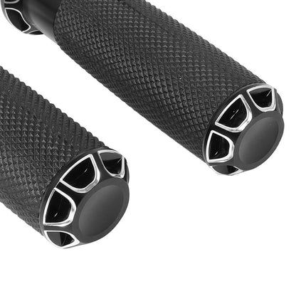 1-inch Pair Black Hand Grip Handle Bar Suitable For Harley-Davidson Touring 2000-2020 / Dyna 2000-2017 / Sportster 2004-2020