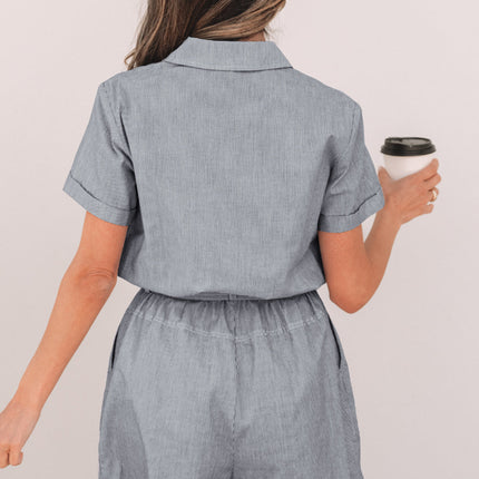 Fernanda Stripe High Waist Romper