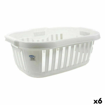 Laundry basket Tontarelli Hipster White 50 L 66 x 44 x 25 cm (6 Units)