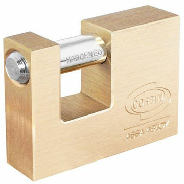 Key padlock CORBIN Bayoneta 70 mm Rectangular Brass Steel (2 Units)