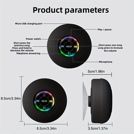 Portable Waterproof Wireless Speaker with Suction Cup