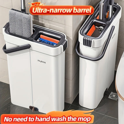 Hands-Free Flat Mop Cleaning Set with Bucket