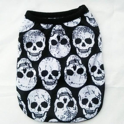 Skull Halloween Pet Clothes: Spooky Ghost Head Vest