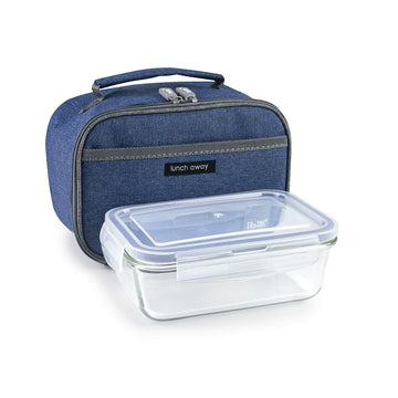 Lunchbox with Accessories Ibili 753401a Blue Polyester Borosilicate Glass 21 x 13 x 14 cm