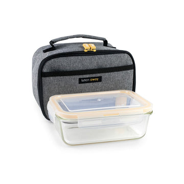 Lunchbox with Accessories Ibili 753401g Grey Polyester Borosilicate Glass 21 x 13 x 14 cm